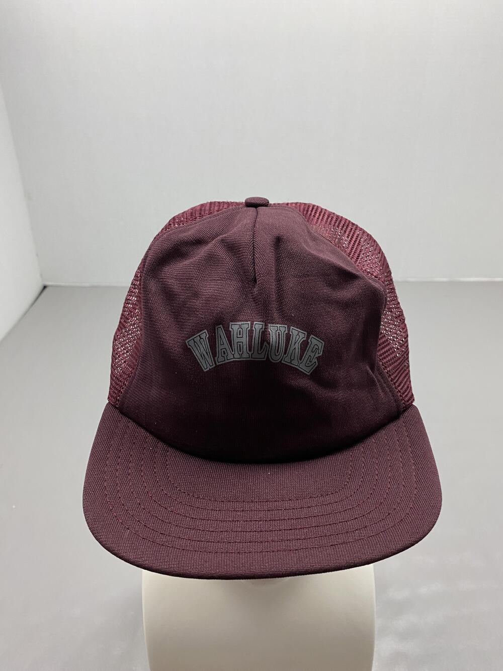 Wahluke Hat Cap Strap Back One Size Red Trucker Mesh Back Adjustable Mens